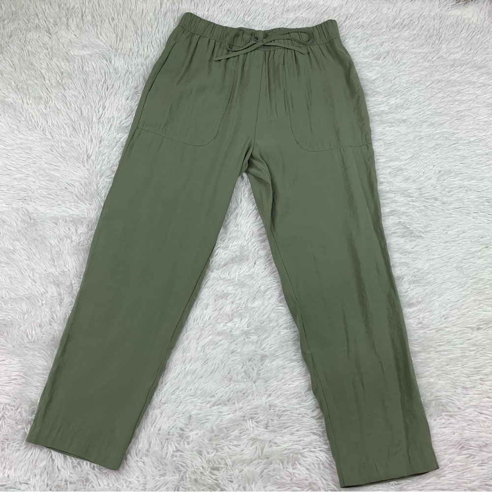 Zara high waisted pull on pants casual light weight elastic waist pockets